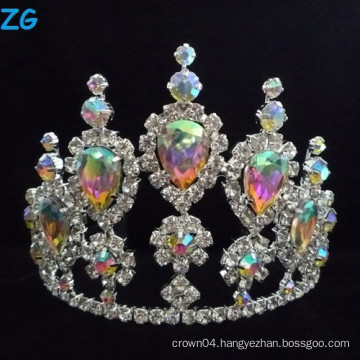 Fashion AB crystal crown beauty pageant crowns jewelry tiara wedding crystal wedding headpiece bridal tiara